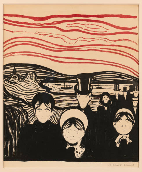 Edvard Munch, Angst, 1896, Lithografie (Courtesy Art For Centuries, Norway, Foto: Art For Centuries, Norway/Thomas Widerberg)
