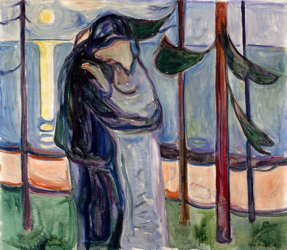 Edvard Munch, Der Kuss, 1921, Öl auf Leinwand (© Sarah Campbell Blaffer Foundation, Houston)