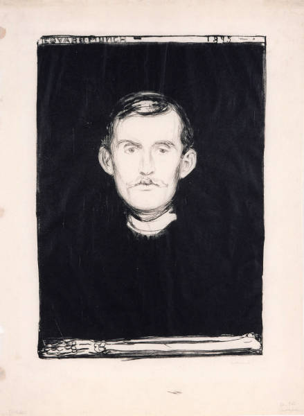 Edvard Munch, Selbstporträt, 1895, Lithografie (Kunstsammlungen Chemnitz, Foto: Kunstsammlungen Chemnitz/László Tóth)
