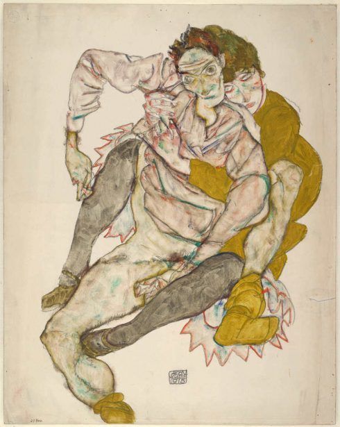Egon Schiele, Sitzendes Paar, 1915 (© Albertina, Wien)