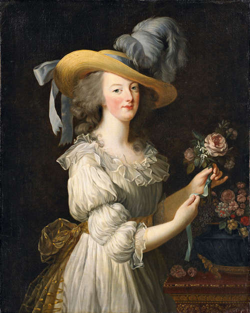 Elisabeth Louise Vigée Le Brun, Marie Antoinette in einem Chemisen Kleid, 1783, Öl auf Leinwand, 89.8 × 72 cm (Hessische Hausstiftung, Kronberg)