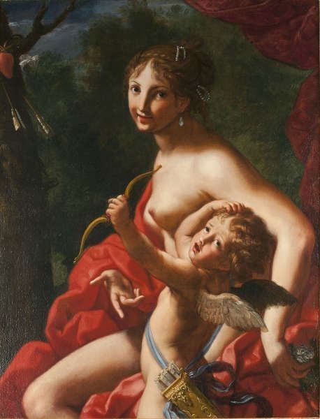Elisabetta Sirani, Venus und Amor, 1664, Öl/Lw, 101x85 cm (Privatsammlung)