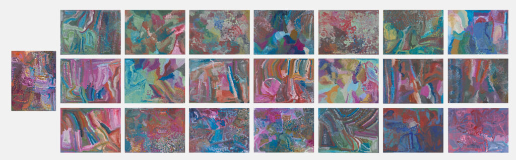 Emily Kam Kngwarray, The Alhalker suite, 1993. NGA © Emily Kam Kngwarray Copyright Agency. Licensed by DACS 2025