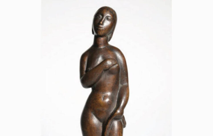 Emy Roeder, Pariserin, Detail, 1934, Bronze (Privatsammlung Aschaffenburg © Museum im Kulturspeicher Würzburg, Nachlass Emy Roeder, Foto: Museen der Stadt Aschaffenburg, Sabine Denecke)