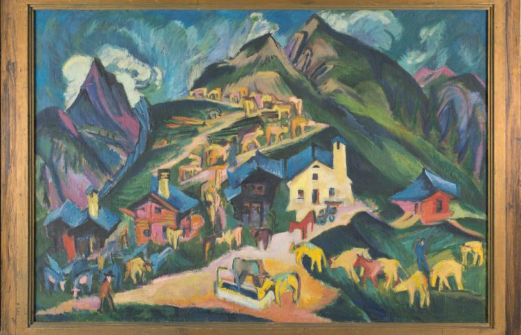 Ernst Ludwig Kirchner, Mann mit Katze, 1930, Öl auf Leinwand, 41,5 x 33 cm (Kunstmuseum Bern, Sammlung Professor Dr. Max Huggler – Ankauf 1966)