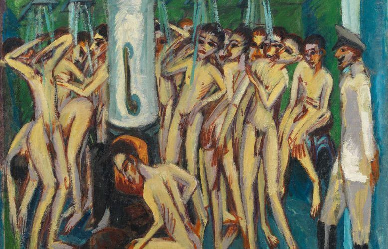 Ernst Ludwig Kirchner, Das Soldatenbad, Detail, 1915, Öl/Lw, 140 x 150 cm (Nationalmuseum, Oslo)