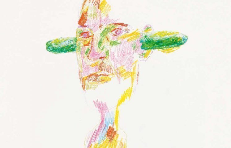 Erwin Wurm, Gurke, Detail, 2017, Buntstift, Graphitstift, Papier (© Studio Erwin Wurm)