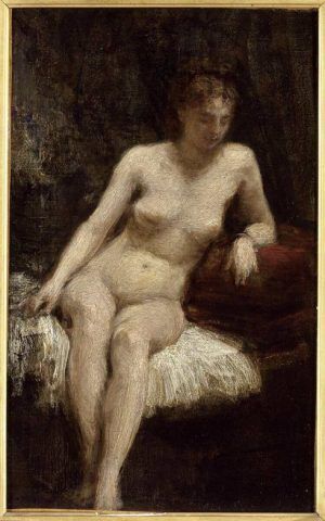 Henri Fantin-Latour, Etude de femme nue [Studie weiblicher Akt], 1872, Öl auf Leinwand, 44,5 x 27 cm (Paris, Musée d’Orsay © Rmn-Grand Palais (Musée d’Orsay) / Photo Hervé Lewandowski)