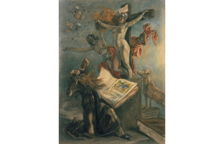 Félicien Rops, La Tentation de saint Antoine, 1878 (Königliche Bibliothek Belgiens (KBR), Brüssel)