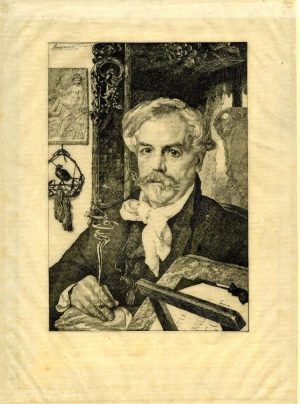 Félix Bracquemond, Portrait de M. Ed. De Goncourt [Porträt von Edmond De Goncourt], 1882, Radierung, 46 x 32 cm (The Art Institute of Chicago, Joseph Brooks Fair Endowment, 1929.253)