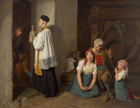 Ferdinand Georg Waldmüller, Die Letzte Ölung, 1846 (Belvedere, Wien, Foto Johannes Stoll)