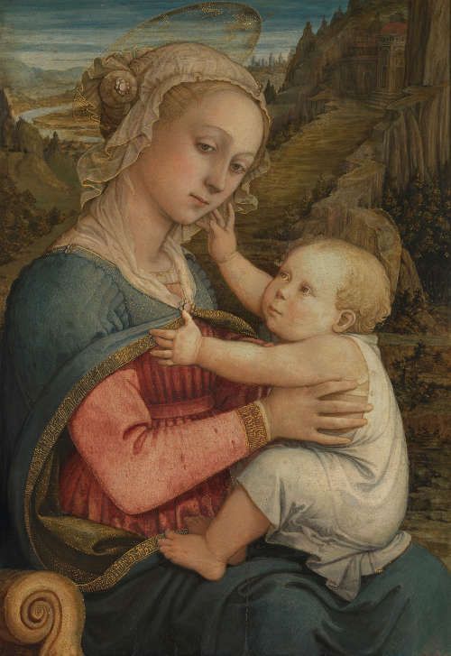 Fra Filippo Lippi, Maria mit Kind, um 1460/65, Pappelholz, 76,9 × 3,2 × 54,1 cm (Alte Pinakothek, München, Inv. Nr. 647)