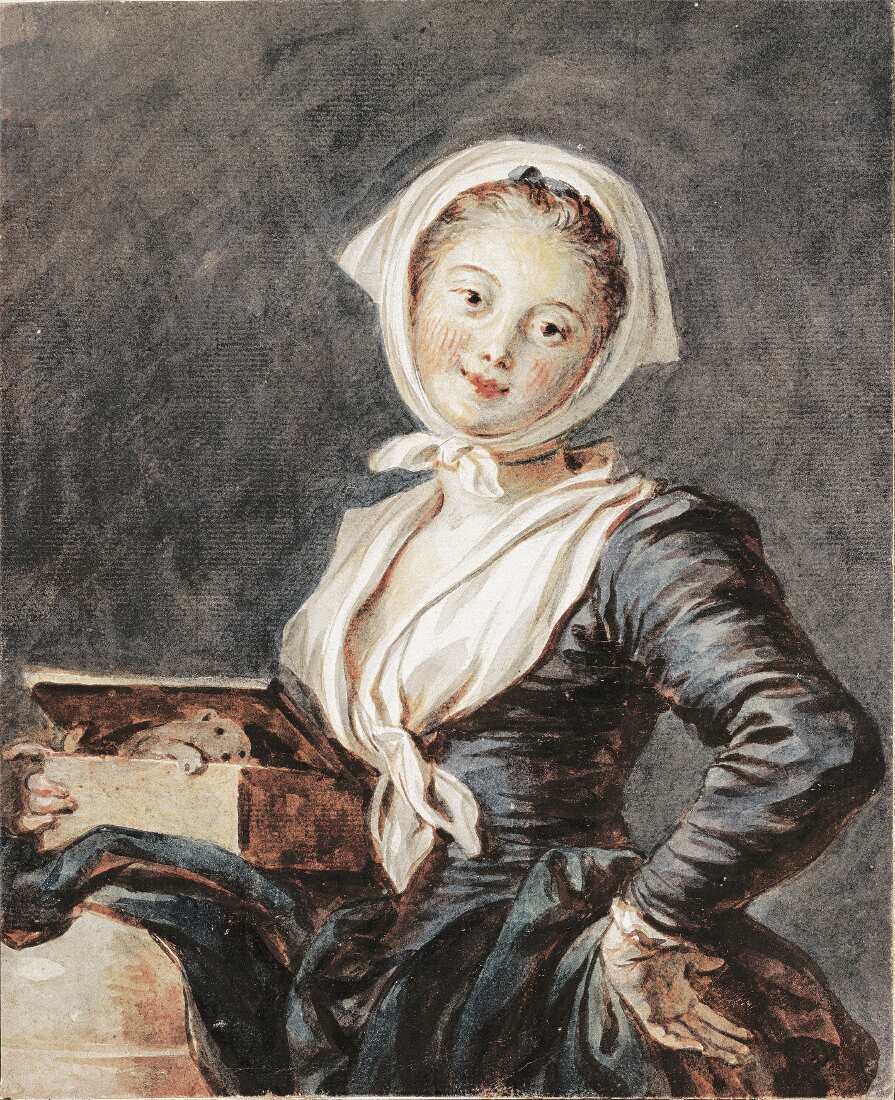 Jean-Honoré Fragonard, Das Mädchen mit dem Murmeltier, 1780er Jahre (Albertina, Wien)