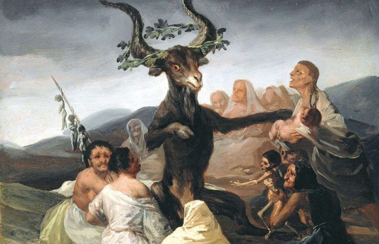 Francisco de Goya, Der Hexensabbat, Detail, um 1797/98, Öl/w, 43 × 30 cm (Museo Lázaro Galdiano, Madrid)