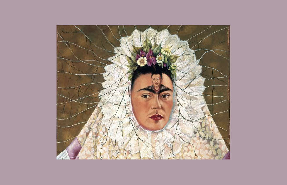 Frida Kahlo, Selbstbildnis als Tehuana oder Diego in meinen Gedanken, Detail, 1943 (The Jacques and Natasha Gelman Collection) Mexican Art and The Vergel Foundation, Werk: © Banco de México, Diego Rivera & Frida Kahlo Museums Trust, México, D.F./VBK, Wien, 2010.