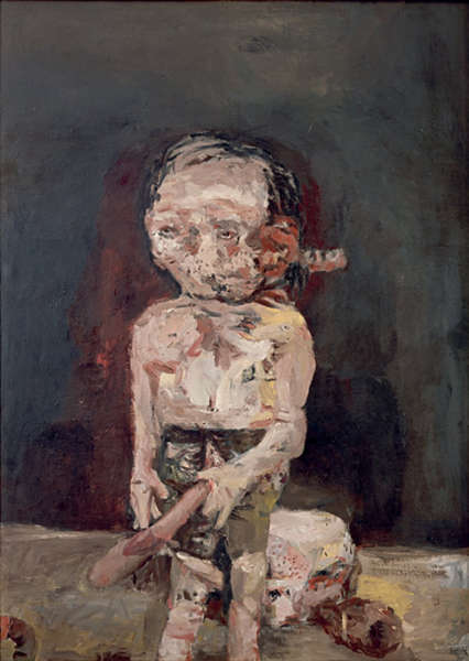 Georg Baselitz, Die große Nacht im Eimer, 1962/63, Öl/Lw, 250 x 180 cm (Museum Ludwig, Köln, Stiftung Ludwig)
