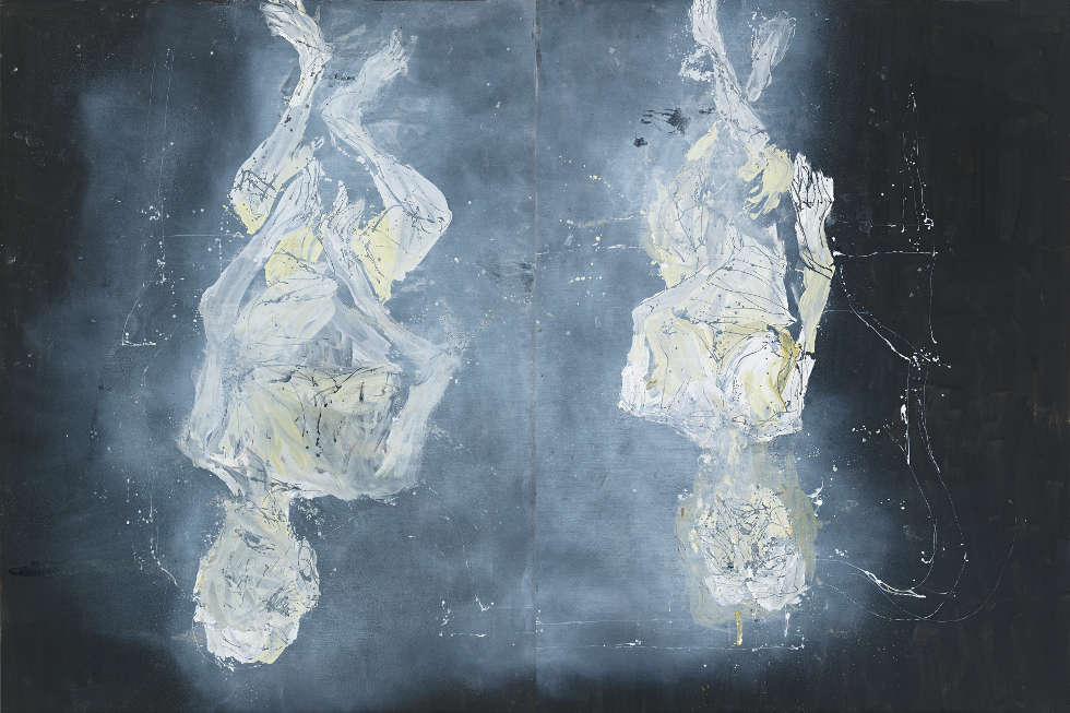 Georg Baselitz, Dystopisches Paar, 2015, Öl auf Leinwand, 400 x 600 cm (Courtesy des Künstlers und White Cube © Georg Baselitz, 2018, Foto: Jochen Littkemann, Berlin)
