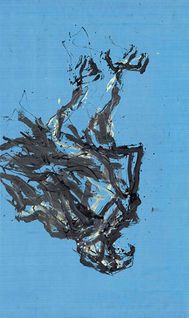 Georg Baselitz, Federbart am Hut, 2023, Öl auf Leinwand, 200 x 120 cm, Foto: Ulrich Ghezzi