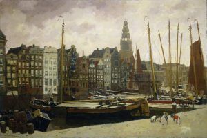 George Hendrik Breitner, Der Damrak, Amsterdam, 1903, Öl auf Leinwand, 100 x 150 cm (Rijksmuseum, Amsterdam)