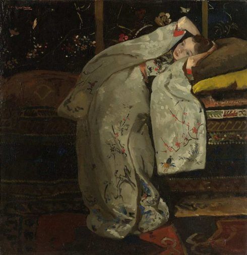 George Hendrik Breitner, Mädchen in einem weißen Kimono, 1894, Öl auf Leinwand, 59 x 57 cm (Rijksmuseum, Amsterdam)