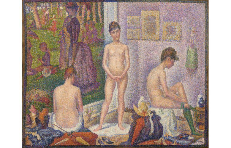 Georges Seurat: Les Poseuses, Ensemble (Petite version), Öl-Lw, 39,3 x 50 (Privatsammlung)