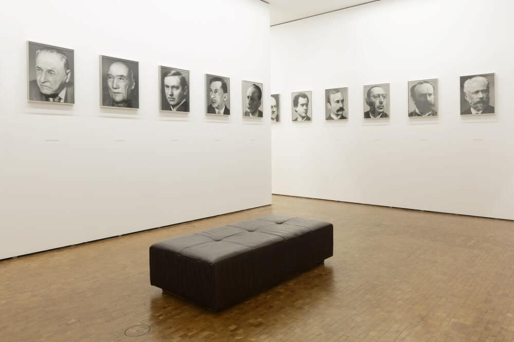 Gerhard Richter, 48 Portraits deutscher Geistesgrößen, 1971/72 Installationsansicht Museum Ludwig Köln, 2017 Foto: Rheinisches Bildarchiv Köln/ Britta Schlier