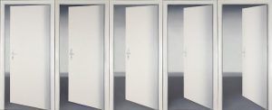 Gerhard Richter, Fünf Türen (I), 1967, Öl auf Leinwand, 235 x 550 cm (Museum Ludwig Köln) © Gerhard Richter 2017 (221116) Foto: Rheinisches Bildarchiv Köln
