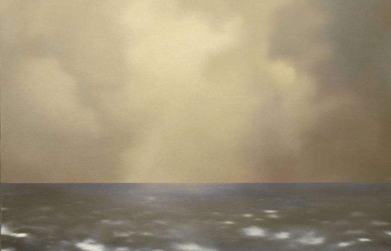Gerhard Richter, Seestück (oliv bewölkt), Detail, 1969, Öl/Lw, 80 cm x 100 cm (Privatsammlung, Italien © Gerhard Richter, WVZ 237-3)