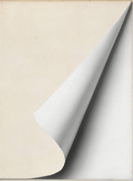 Gerhard Richter, Umgeschlagenes Blatt, 1965, Öl auf Leinwand, 24,5 x 18 cm (Privatbesitz © Gerhard Richter 2023 (12052023)
