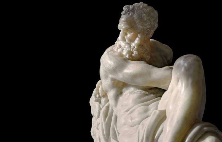 Giambologna nach Michelangelo, Der Tag, Detail, Florenz, vor 1574, Alabaster (Skulpturensammlung © SKD, Foto: Wolfgang Kreische)