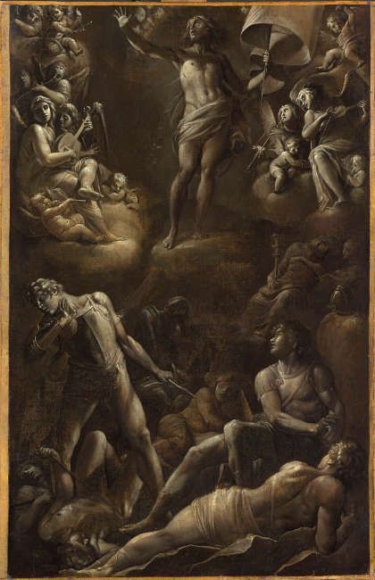 Giovanni Baglione, Die Auferstehung Christi, 1601–1603, Öl/Lw, 86 x 57 cm (Donation Jean Neger, 1964, Musée du Louvre, Paris © RMN-Grand Palais (musée du Louvre) / Mathieu Rabeau)
