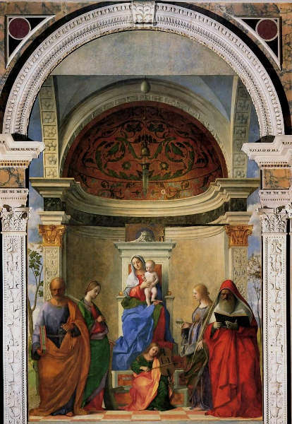 Giovanni Bellini, Pala di San Zaccaria, 1505, Öl/Holz, 500 × 235 cm (San Zaccaria, Venedig)