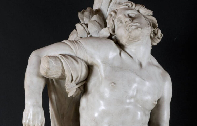 Giovanni Lorenzo Bernini, Heiliger Sebastian, Detail, 1616-1617, Marmor (Privatsammlung, Leihe an das Thyssen Bornemisza Museum, Madrid)