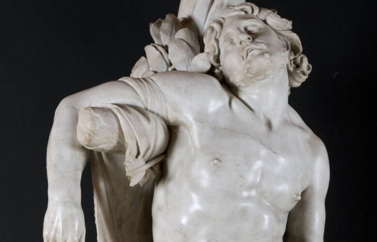 Giovanni Lorenzo Bernini, Heiliger Sebastian, Detail, 1616-1617, Marmor (Privatsammlung, Leihe an das Thyssen Bornemisza Museum, Madrid)