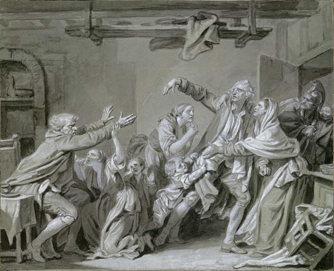 Jean-Baptiste Greuze, Ein Vater verflucht seinen undankbaren Sohn, 1777 (Albertina, Wien)