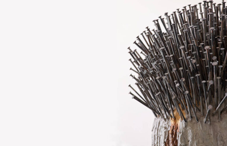 Günther Uecker, Waldgarten (3-teilig), Detail, 2008 (Privatsammlung, Courtesy Axel Vervoordt Gallery, Foto: Jan Liégeois)