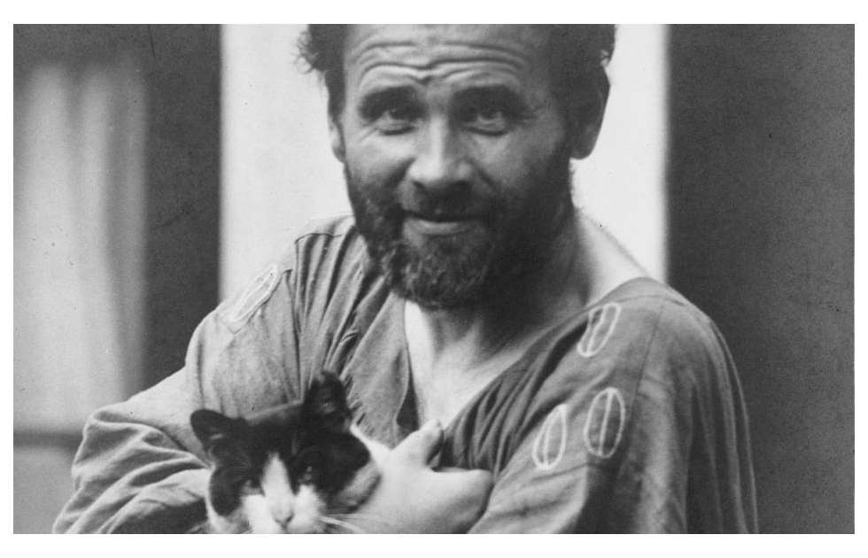 Moritz Nähr, Gustav Klimt mit Katze, Detail
