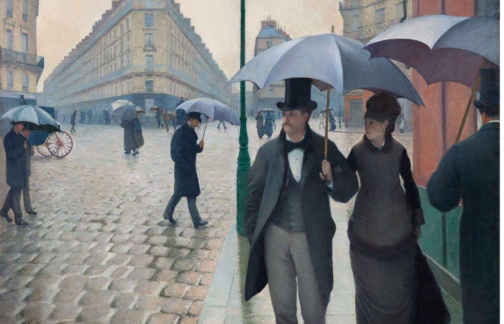Gustave Caillebotte, Rue de Paris, temps de pluie [Straße in Paris, Regenwetter], Detail, 1877 (© The Art Institute of Chicago)