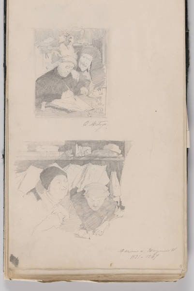 Harriet Backer, Nach Matsys und Reymerswaele, Skizzenbuch IX, 1877–1893 (Nasjonalmuseet for kunst, arkitektur og design, The Fine Art Collections, Oslo)