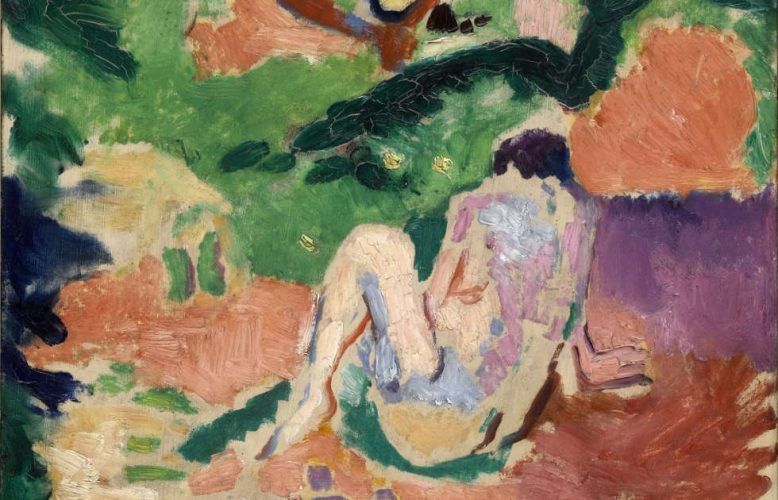 Henri Matisse, Akt im Wald [Nu dans la forêt], Detail, 1906, Öl auf Holz, 40.6 x 32.4 cm (Brooklyn Museum, Geschenk von George F. Of, 52.150 © Succession H. Matisse/ VG Bild-Kunst, Bonn 2019)