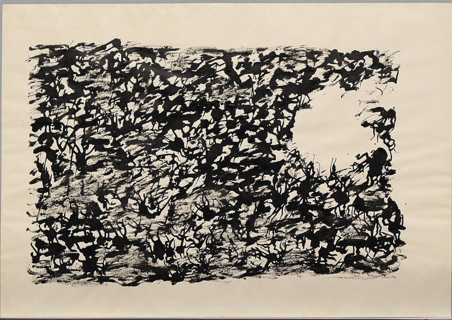 Henri Micheaux, Ohne Titel, 1962, 74.3 x 106.7 cm (Solomon R. Guggenheim Museum, New York Gift, Daniel Cordier, Paris, 1964, Inv.-Nr. 64.1726)