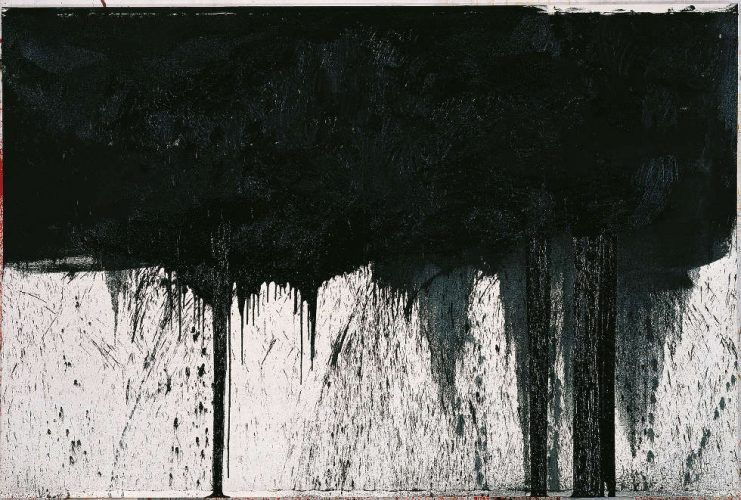 Hermann Nitsch, Kreuzwegstation (aus dem Schwarzen Zyklus), 1991, Öl auf weißgrundierter Leinwand (Albertina, Wien. Sammlung Essl)
