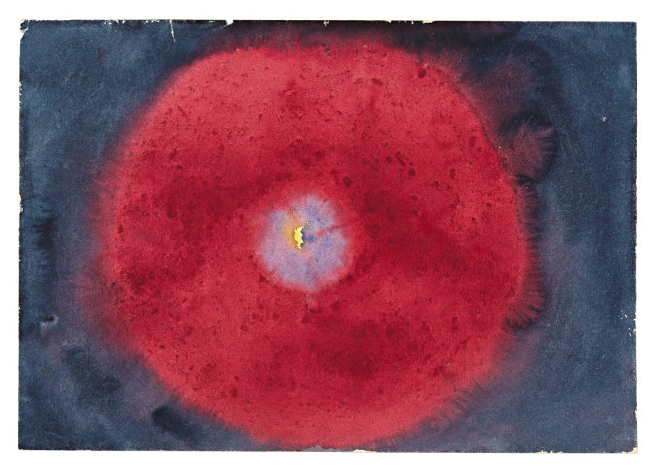 Hilma af Klint. Birke aus der Serie „Über die Betrachtung von Blumen und Bäumen“. 1922. Aquarell auf Papier, 17 × 25 cm. Hilma af Klint Stiftung, Stockholm (HaK 639)