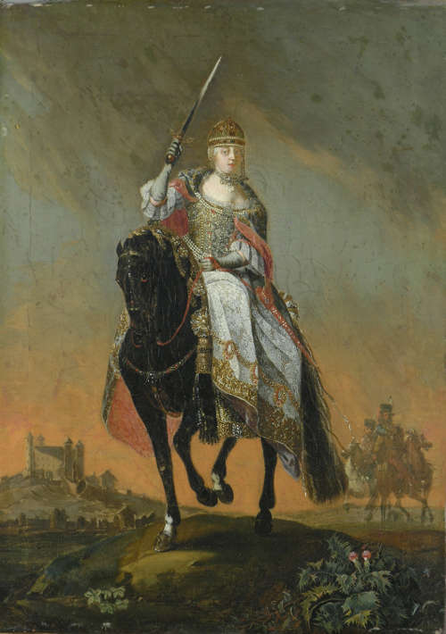 C. Hirsch d.J., Der Krönungsritt Maria Theresias in Pressburg, 1747, Öl auf Leinwand, 45,5 x 33 cm © Galéria mesta Bratislavy