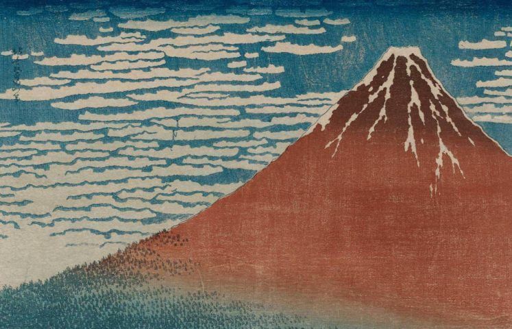 Hokusai, Der rote Fuji, Detail
