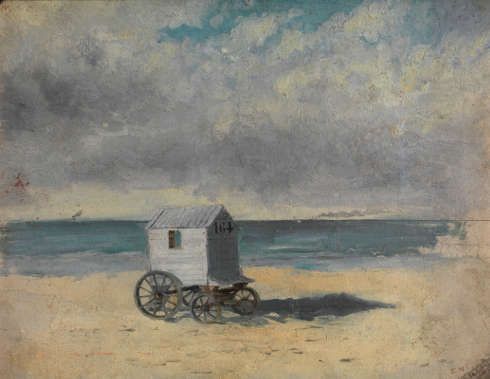 James Ensor, Badewagen, Nachmittag des 29. Juli 1876, Öl auf Karton, 23 x 18 cm (KMSKA, T34)