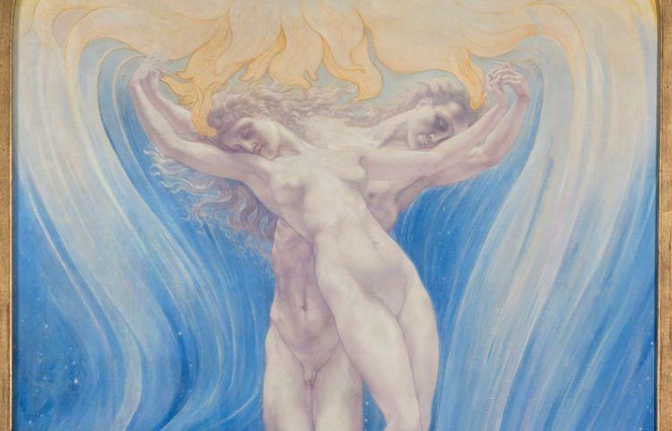 Jean Delville, L’Amour des âmes, Detail, 1900, Öl und Tempera auf Leinwand (© Musée d’Ixelles Brussels, Foto: Vincent Everarts)