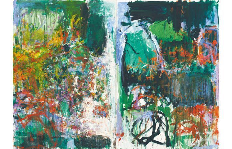 Joan Mitchell, Un jardin pour Audrey, 1975, Öl auf Leinwand, Diptychon, 252,4 x 360,1 cm (© Estate of Joan Mitchell, Privatsammlung, Frankreich, Foto: Günter König)