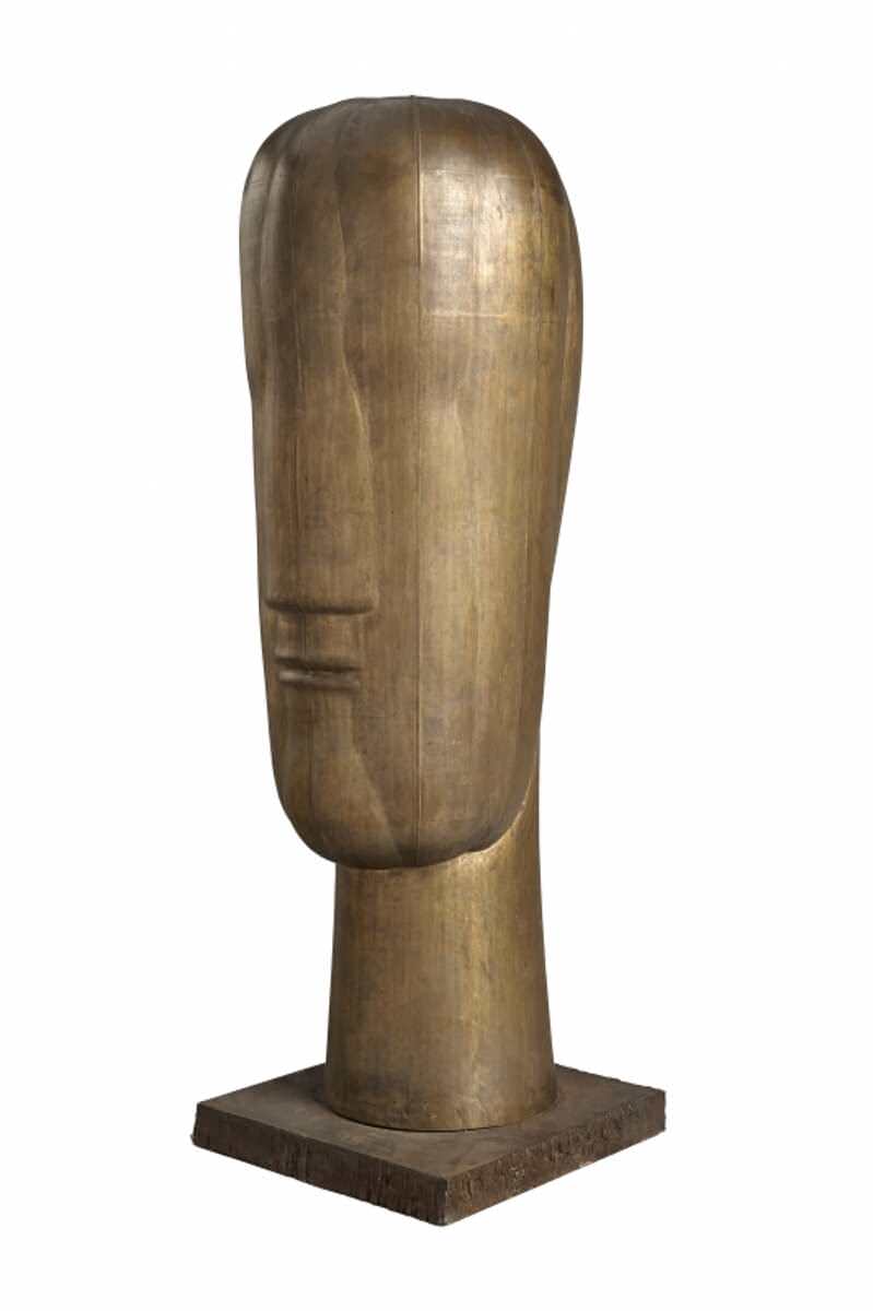 Joannis Avramidis, Großer Kopf, um 1970, Bronze, H: 92,5 cm (Atelier Joannis Avramidis © Julia Frank-Avramidis, Foto: Lempertz)