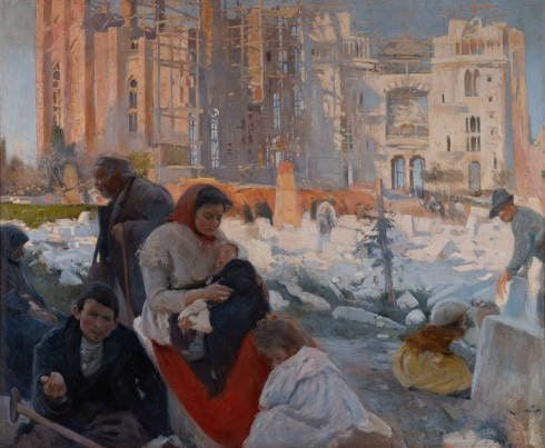 Joaquim Mir, Die Kathedrale der Bettler, Barcelona 1898, 209,3 x 253 cm (Barcelona)